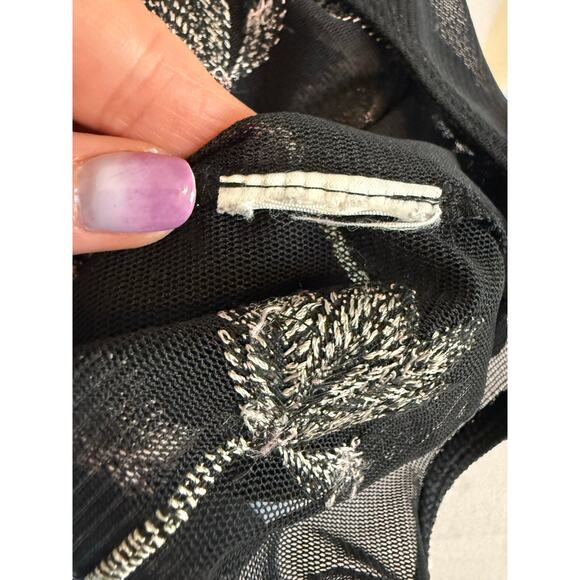 Express Womens S Whimsigoth Sheer Embroidered Floral Thong Bodysuit Boho Sexy - Picture 7 of 9